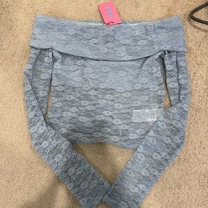 EDIKTED blue lace long sleeve